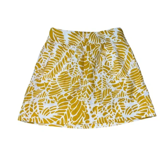 Loft Yellow Leaf Circle Skirt Women’s Size 6 - Picture 2 of 4